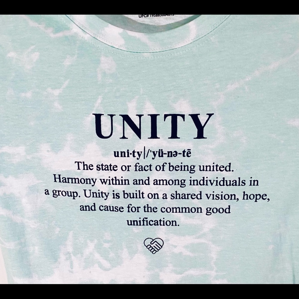 Fitted “Unity Top”,Ocean-blue tie-dye,Size Medium - Picture 2 of 5
